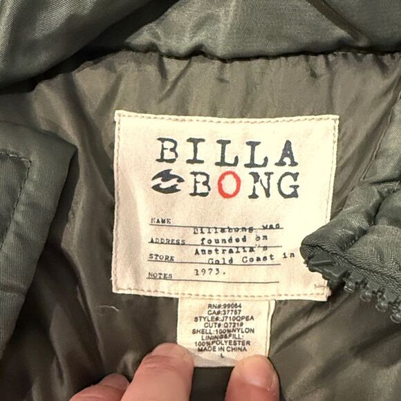 Hooded Billabong Green Faux Fur Trim Removable Hood Women's Size Large - Picture 6 of 8